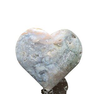 Large Natural Polished Ocean Jasper Crystal Heart